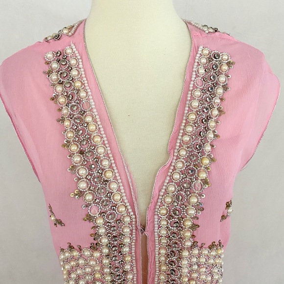 Handmade Pearl and Rhinestone Embellished Duster - Picture 5 of 11